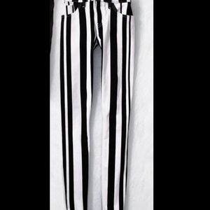 Vintage Guess Jeans Brittney Black & White Vogue Ergeant Stripe Women’s Sz 29